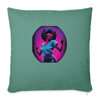 Celebrating girl - Sofa pillowcase 17,3'' x 17,3'' (45 x 45 cm) - cypress green - Front
