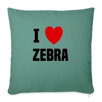 I love Zebra - Housse de coussin décorative 45 x 45 cm - vert sapin - Devant