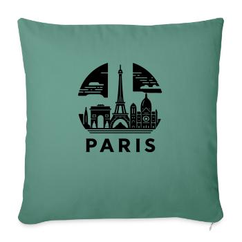 Paris - Housse de coussin décorative 45 x 45 cm - vert sapin - Devant