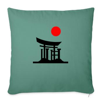 Japan Gate Silhouette 01 - Sofa pillowcase 17,3'' x 17,3'' (45 x 45 cm) - cypress green - Front