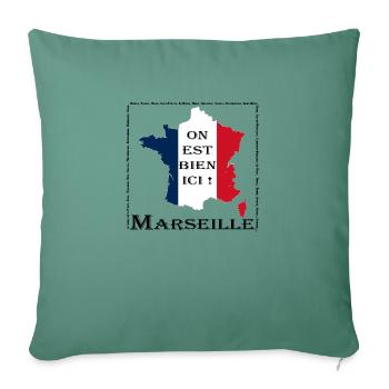 On est bien à Marseille - Housse de coussin décorative 45 x 45 cm - vert sapin - Devant