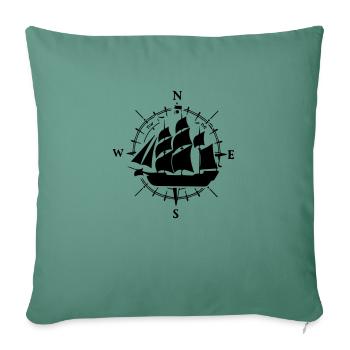 sailing ship - Sofa pillowcase 17,3'' x 17,3'' (45 x 45 cm) - cypress green - Front