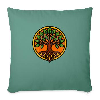 Arbre de vie - Housse de coussin décorative 45 x 45 cm - vert sapin - Devant