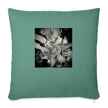 All in our Hands - Sofa pillowcase 17,3'' x 17,3'' (45 x 45 cm) - cypress green - Front