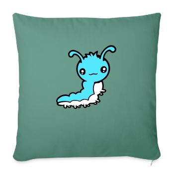 Cute caterpillar small friendly larva worm happy - Sofa pillowcase 17,3'' x 17,3'' (45 x 45 cm) - cypress green - Front