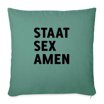 State Examination (State Sex Amen) - Sofa pillowcase 17,3'' x 17,3'' (45 x 45 cm) - cypress green - Front