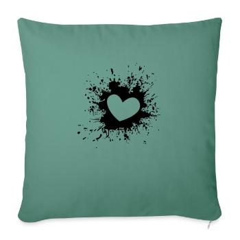 Heart with a nice ink stain design - Sofa pillowcase 17,3'' x 17,3'' (45 x 45 cm) - cypress green - Front