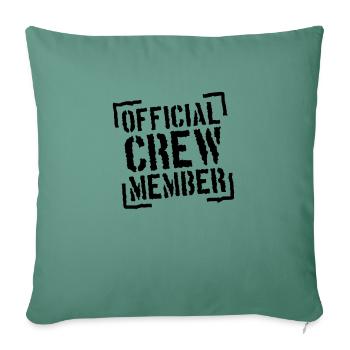 Official Crew Member Stamp Logo - Housse de coussin décorative 45 x 45 cm - vert sapin - Devant