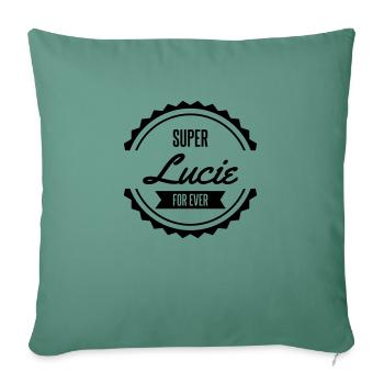 super lucie prénom - Housse de coussin décorative 45 x 45 cm - vert sapin - Devant