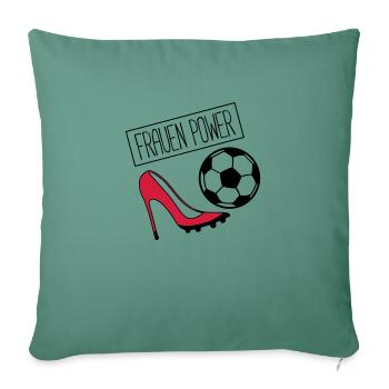 frauen power fussball - Sofakissenbezug 45 x 45 cm - Tanngrün - Vorne