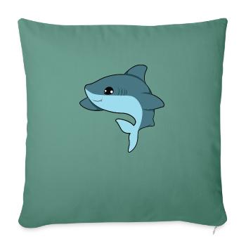 Requin - Housse de coussin décorative 45 x 45 cm - vert sapin - Devant