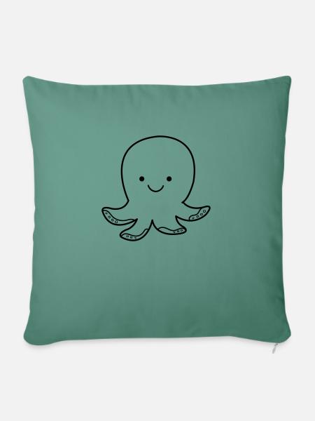oktopus smile - Sofakissenbezug 45 x 45 cm - Tanngrün