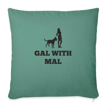 Gal with Mal - Belgian Shepherd Malinois - Sofa pillowcase 17,3'' x 17,3'' (45 x 45 cm) - cypress green - Front