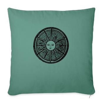 Sun Moon Mosaic Astrology mystical symbol 5 - Sofa pillowcase 17,3'' x 17,3'' (45 x 45 cm) - cypress green - Front