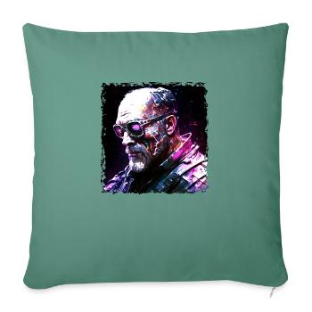 Cyborg, android and mercenaries of the future in neon - Sofa pillowcase 17,3'' x 17,3'' (45 x 45 cm) - cypress green - Front