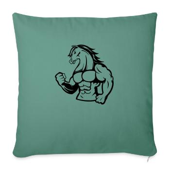 Strong horse - Sofa pillowcase 17,3'' x 17,3'' (45 x 45 cm) - cypress green - Front