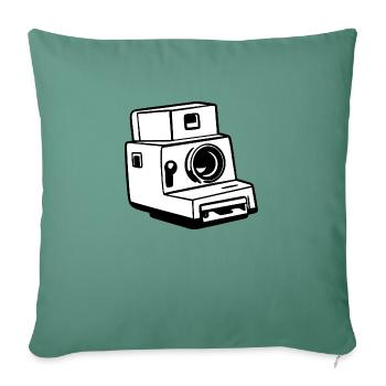 Appareil photo, Appareil photo vintage, , Ancien appareil photo, Ancien - Housse de coussin décorative 45 x 45 cm - vert sapin - Devant