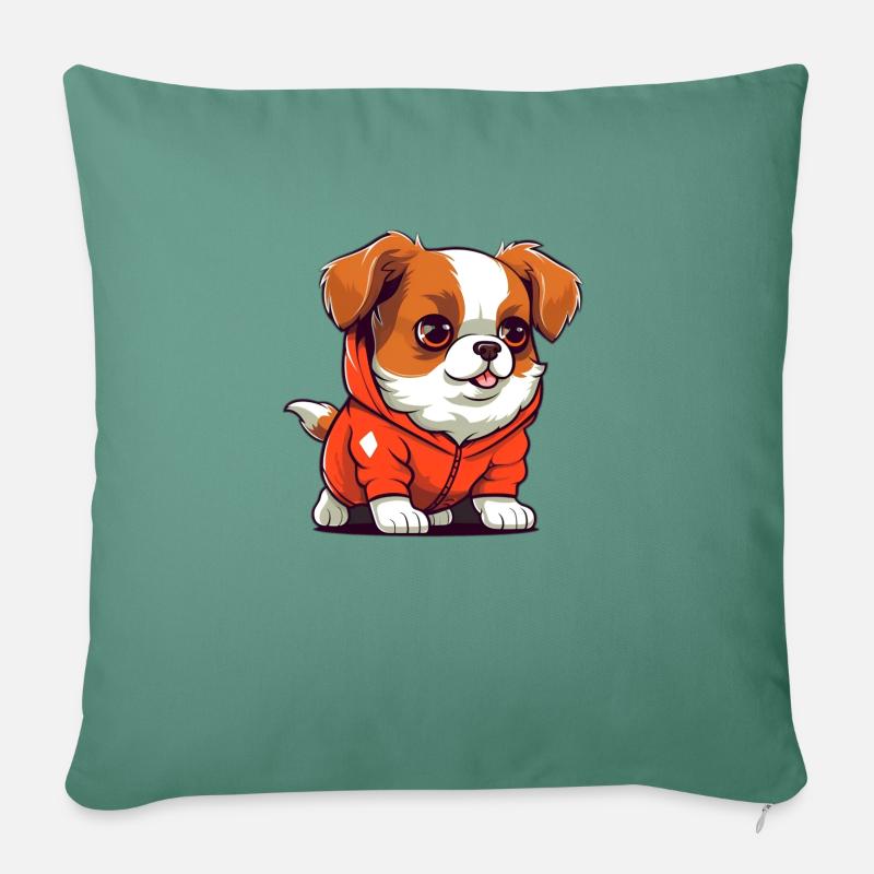 Cool Dog - Sofa pillowcase 17,3'' x 17,3'' (45 x 45 cm) - cypress green