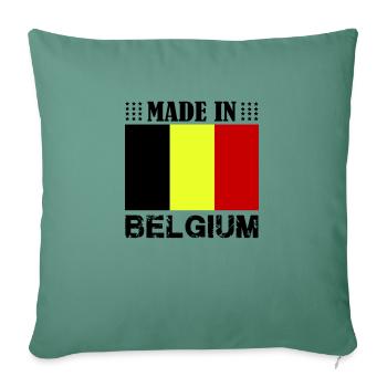 Fabriqué en Belgique - Housse de coussin décorative 45 x 45 cm - vert sapin - Devant