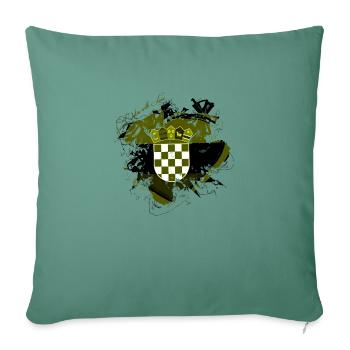 Croatie hrvatska croatie hrv voyage europe zagreb - Housse de coussin décorative 45 x 45 cm - vert sapin - Devant