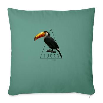Tucan Low Poly par tatou TShirt - Housse de coussin décorative 45 x 45 cm - vert sapin - Devant