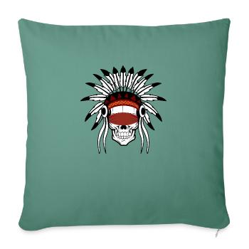 Le Squelette chaman - Housse de coussin décorative 45 x 45 cm - vert sapin - Devant