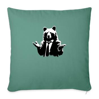 Explainer Bear can't explain it either - Sofa pillowcase 17,3'' x 17,3'' (45 x 45 cm) - cypress green - Front