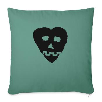 SkullHeart Logo Heart Black - Sofakissenbezug 45 x 45 cm - Tanngrün - Vorne