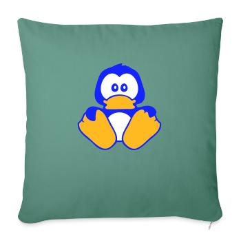 Mignon Penguin Siège Bébé Enfant Tout-petit Timide - Housse de coussin décorative 45 x 45 cm - vert sapin - Devant