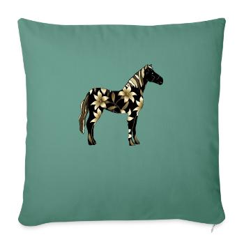 Cheval - Housse de coussin décorative 45 x 45 cm - vert sapin - Devant