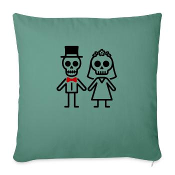 Couple Wedding Skeleton - Sofa pillowcase 17,3'' x 17,3'' (45 x 45 cm) - cypress green - Front