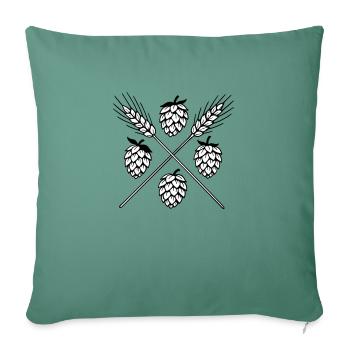 Hops and barley - beer - Sofa pillowcase 17,3'' x 17,3'' (45 x 45 cm) - cypress green - Front