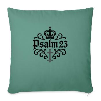 Psaume 23 Chrétien - Housse de coussin décorative 45 x 45 cm - vert sapin - Devant