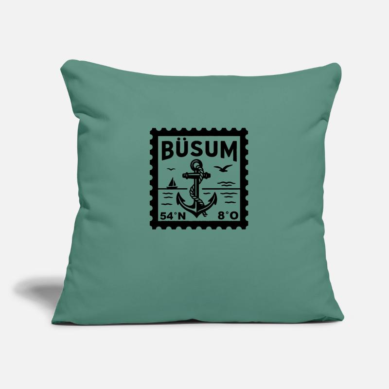 Timbre-poste Büsum Housse de coussin décorative 45 x 45 cm