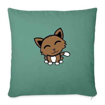 Cat Pet Animal Cute Little Kitten Friendly - Sofa pillowcase 17,3'' x 17,3'' (45 x 45 cm) - cypress green - Front