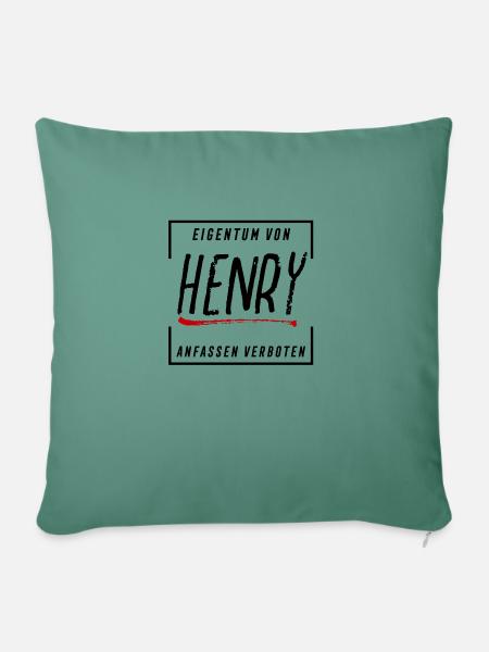 Eigentum von Henry - Sofakissenbezug 45 x 45 cm - Tanngrün