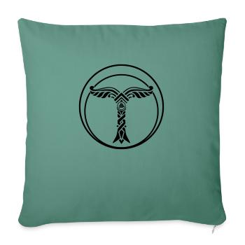 Irminsul with Valknut - Sofa pillowcase 17,3'' x 17,3'' (45 x 45 cm) - cypress green - Front