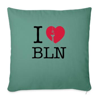 I HEART BERLIN - I LOVE BERLIN - FERNSEHTURM - TV - Sofakissenbezug 45 x 45 cm - Tanngrün - Vorne