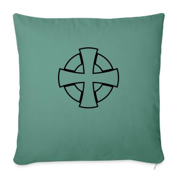 Celtic Cross__V005 - Sofa pillowcase 17,3'' x 17,3'' (45 x 45 cm) - cypress green - Front