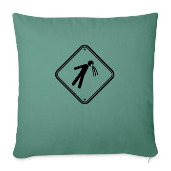 shield caution note vomit vomit - Sofa pillowcase 17,3'' x 17,3'' (45 x 45 cm) - cypress green - Front