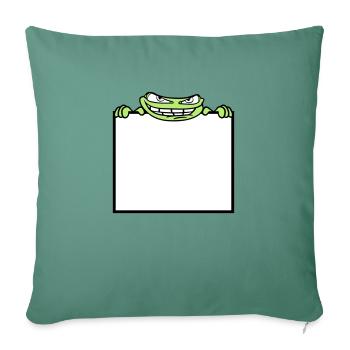 bouclier de grenouille cacher texte de texte écrire mau - Housse de coussin décorative 45 x 45 cm - vert sapin - Devant