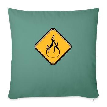 hinweis schild warnung achtung vorsicht gefahr feu - Sofakissenbezug 45 x 45 cm - Tanngrün - Vorne