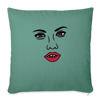 woman sexy nose face head female girl girl - Sofa pillowcase 17,3'' x 17,3'' (45 x 45 cm) - cypress green - Front