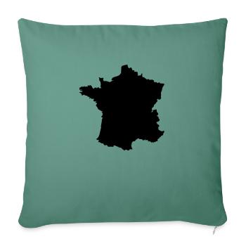 Frankreich Karte - Sofakissenbezug 45 x 45 cm - Tanngrün - Vorne