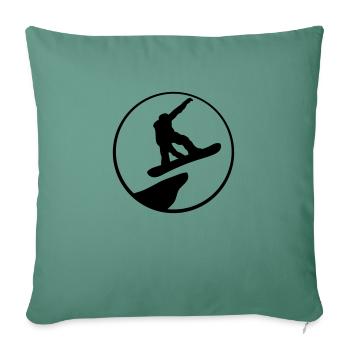 sun cliff moon night mountains drive snowboard spr - Sofa pillowcase 17,3'' x 17,3'' (45 x 45 cm) - cypress green - Front