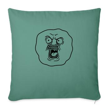 gesicht kopf bollen schreien bruellen laut boese a - Sofakissenbezug 45 x 45 cm - Tanngrün - Vorne