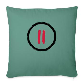 key break number 2 play music buttons circles rings - Sofa pillowcase 17,3'' x 17,3'' (45 x 45 cm) - cypress green - Front