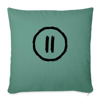 pause button number 2 play music buttons circles rings - Sofa pillowcase 17,3'' x 17,3'' (45 x 45 cm) - cypress green - Front