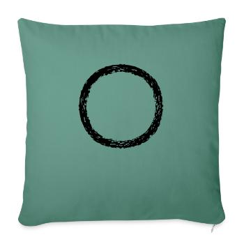 rond rond cercle anneau rond bande ligne poutres unterst - Housse de coussin décorative 45 x 45 cm - vert sapin - Devant