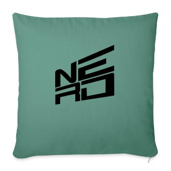 logo nerd text geek smart freak smart cool - Sofa pillowcase 17,3'' x 17,3'' (45 x 45 cm) - cypress green - Front